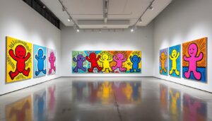 découvrez la galerie et la collection emblématique d'œuvres d'art de keith haring, pionnier du street art aux motifs iconiques et expressions vibrantes.