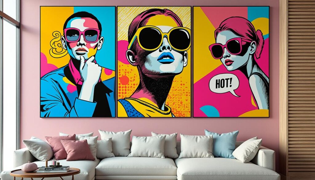 découvrez nos tableaux pop art colorés et personnalisés, parfaits pour une décoration murale vive et originale qui éclaire votre intérieur.